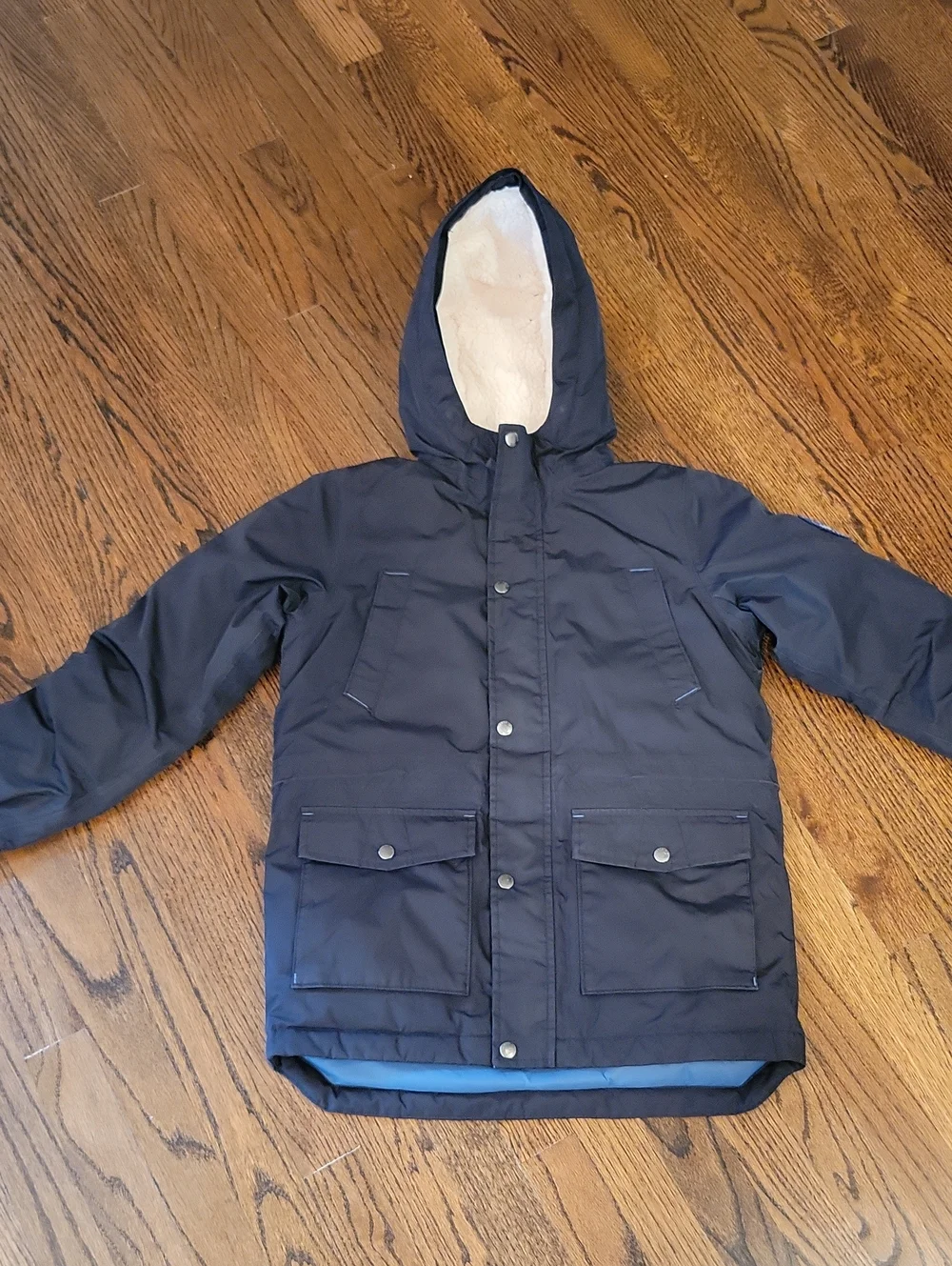 Lands' End Navy Hooded Puffer Coat for Kids